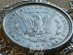 Americana real 1879 Morgan Dollar Pendant on a 28 Sterling Silver Chain