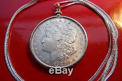 Antique Morgan 900 Silver Dollar Pendant on 30 925 Sterling Silver Snake Chain