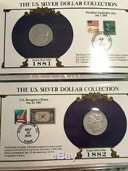 Complete 35 Morgan, Peace Silver Dollar/Stamp Set US Postal Society-Best on Ebay