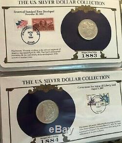 Complete 35 Morgan, Peace Silver Dollar/Stamp Set US Postal Society-Best on Ebay