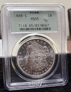 GEM 1880 S Morgan Silver Dollar Us Coin PCGS CERTIFIED Ms65 OGH