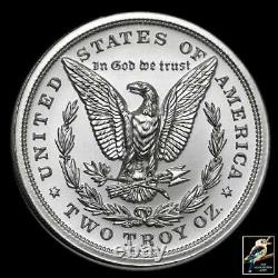 Intaglio Mint 2 oz Silver Morgan Dollar Tribute Round BU In Protective Capsule
