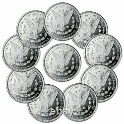 Lot of 10 Morgan Dollar Design 1 Troy oz. 999 Silver Rounds SKU31048