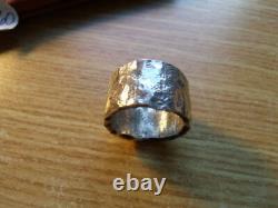 MENS Hammered Silver Ring made from a Morgan Silver Dollar. Size 12 or sized up