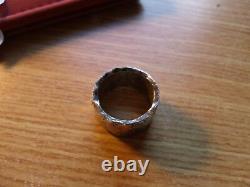 MENS Hammered Silver Ring made from a Morgan Silver Dollar. Size 12 or sized up