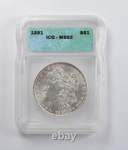 MS62 1891 Morgan Silver Dollar ICG 5906