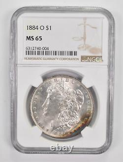 MS65 1884-O Morgan Silver Dollar Graded NGC INSANE Color 0023
