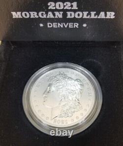Morgan 2021 Silver Dollar Denver Mint Mark 21XF with OGP COA US MINT