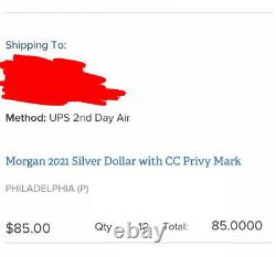 Morgan 2021 Silver Dollar With CC Privy Mark Confirmed Preorder, ships In Oct