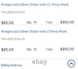 Morgan 2021 Silver Dollar with O Privy Mark PREORDER