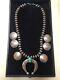 Navajo Necklace Mercury Dime Beads Morgan Silver Dollars Turquoise Stone