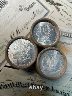 (ONE) UNCIRCULATED $10 Silver Dollar Roll Mixed Morgan Dollar Ends 1878-1904