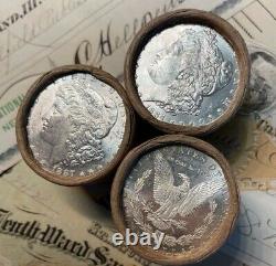 (ONE) UNCIRCULATED $10 Silver Dollar Roll Mixed Morgan Dollars 1878-1904