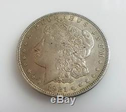 One Dollar E. PLURIBUS UNUM 1921 Morgan USA Silver Coin