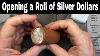 Opening A Full Roll Of Morgan Silver Dollar Coins