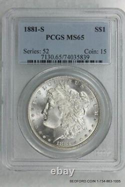 Pcgs Ms65 1881-s Morgan Silver Dollar $1 (bc39)