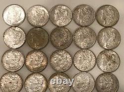 ROLL- (20 coins)- MORGAN SILVER DOLLAR COIN LOT 1882-O and one 1890-S