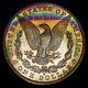 Rainbow Toned Reverse 1881-s $1 Morgan Silver Dollar Ms63. Pcgs Gold Shield