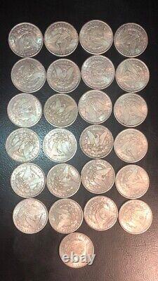 Set Of 25 Faux Morgan Silver Dollars 1878-1921 Real Silver Not Real Coins