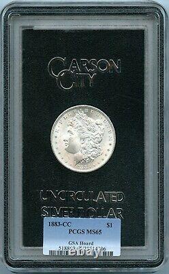 Silver 1883-CC GSA Morgan Silver Dollar PCGS MS65 Includes Box & COA