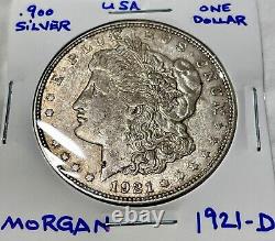 USA 1921 D Morgan Silver Dollar. 900 Silver STUNNING