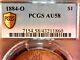 Winter 2021 Sale-u. S. Gold Shield -1884-o Pcgs Au58 Morgan Silver Dollar-km#110