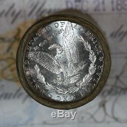 (one) $20 Silver Dollar Roll 20 Uncirculated Gem Bu Morgans S-mint & O-mint Ends