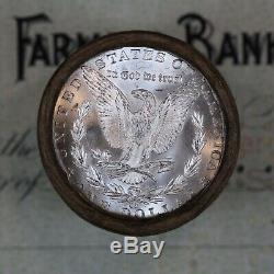 (one) $20 Silver Dollar Roll Uncirculated Gem Bu Morgan 1898 & Cc-mint Ends